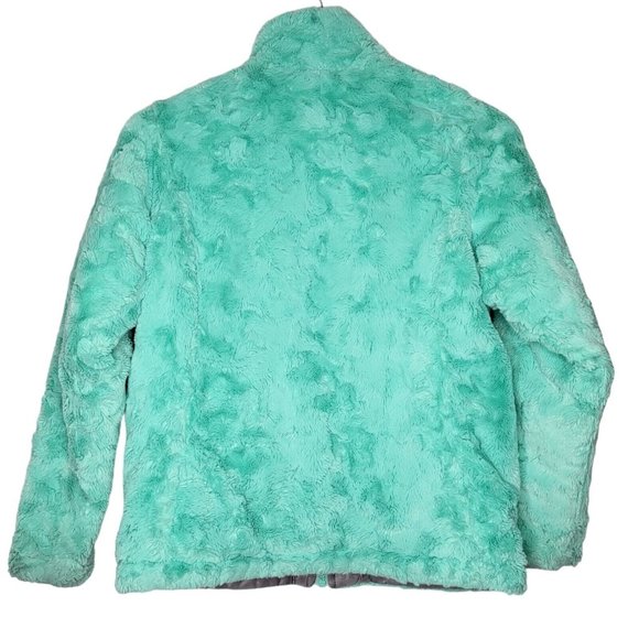 The North‎ Face Mossbud Swirl Reversible Sherpa Green Puffer Jacket Size L 14/16 - Picture 2 of 8